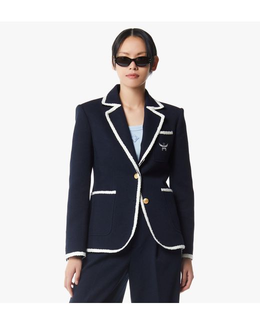 MCM Blue Bouclé Jacket