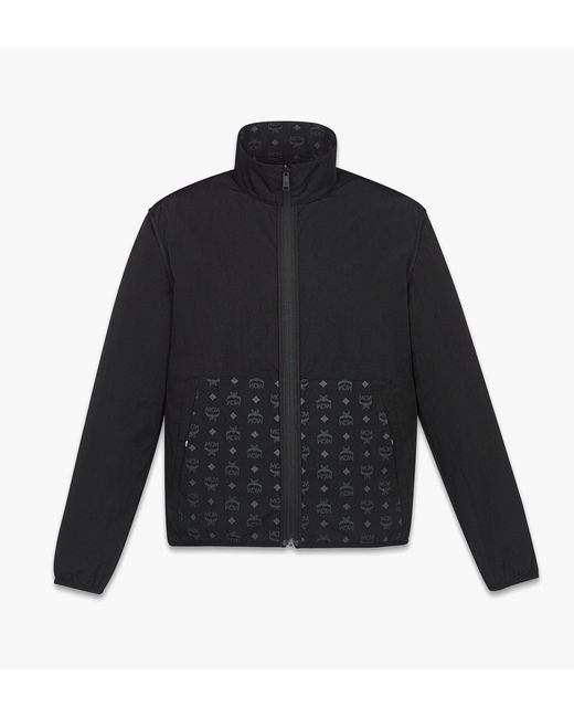 MCM Black Reversible Monogram Print Windbreaker In Econyl for men