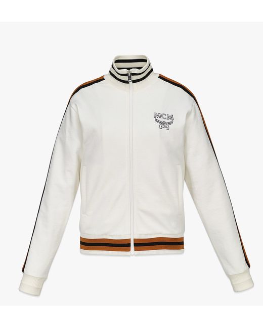 MCM Classic Logo Track Jacket In Organic Cotton in Ivory (White) - Lyst