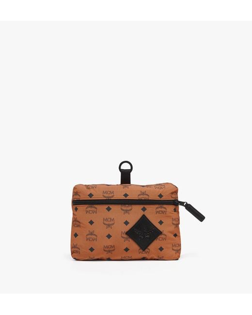 MCM Brown Stark Packable Backpack In Monogram Nylon for men