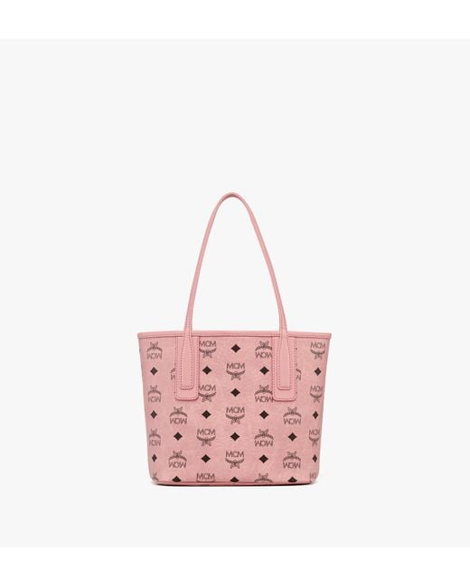MCM Pink Liz Shopper In Visetos