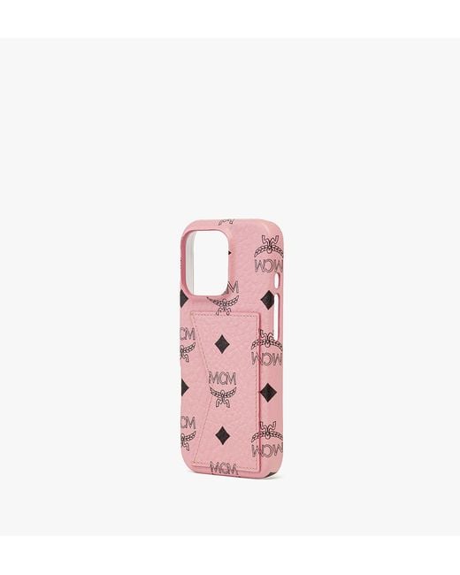 MCM Iphone 16 Pro Case In Visetos in Pink for Men | Lyst
