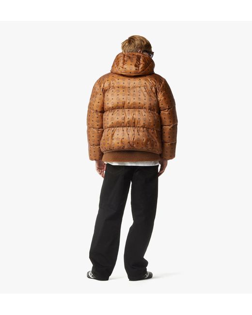 MCM Brown Monogram Ripstop Nylon Puffer Jacket for men
