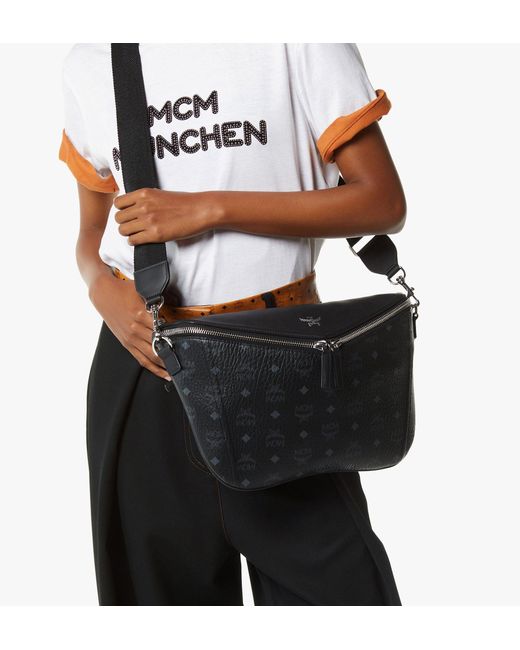 MCM Black Diamant 3d Crossbody In Visetos Leather Mix for men