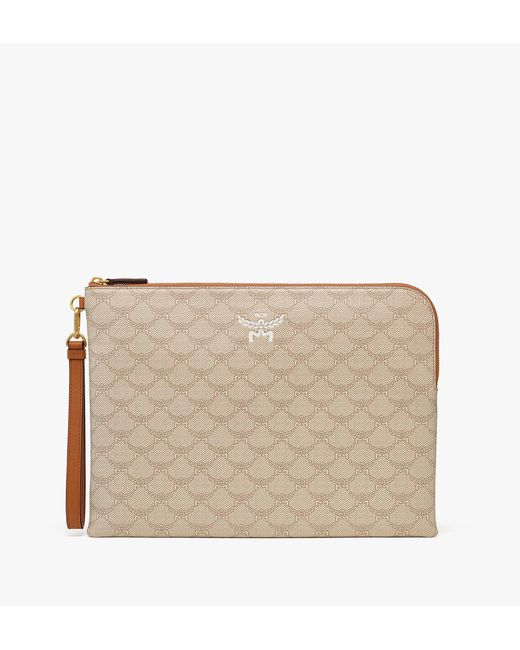 MCM Natural Himmel Wristlet Zip Pouch In Lauretos for men