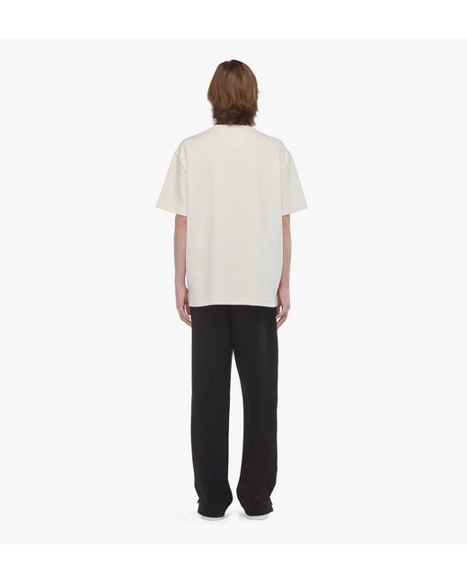 MCM White Logo Patch Bouclé T-shirt for men