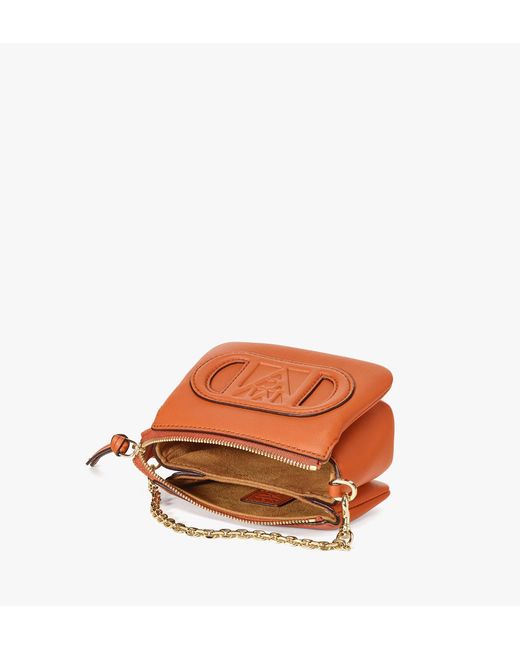 MCM Orange Mode Travia Shoulder Bag In Spanish Calf Leather