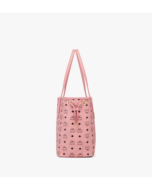 MCM Pink Liz Shopper In Visetos