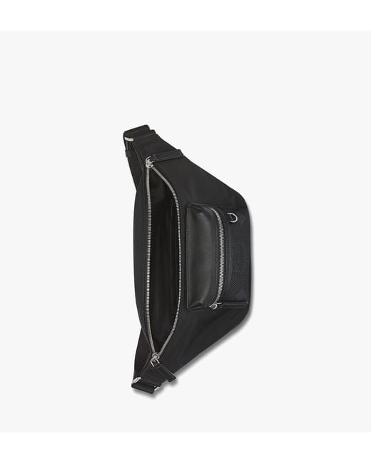 MCM Black Fursten Belt Bag In Recycled Nylon for men