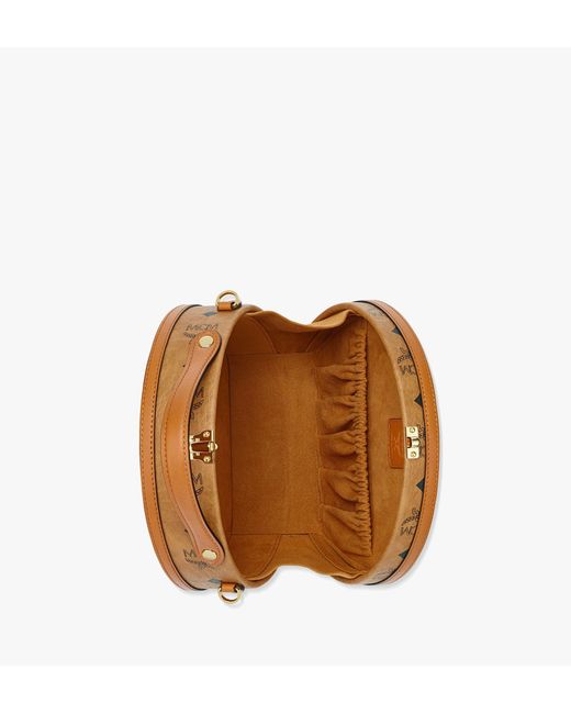 MCM Metallic Hat Box In Visetos