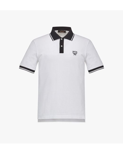 MCM Golf In The City Polo Shirt In Organic Cotton in White for Men | Lyst