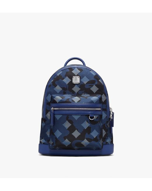 MCM Blue Dieter Backpack In Munich Lion Camo