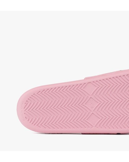 MCM Pink Monogram Print Rubber Slides