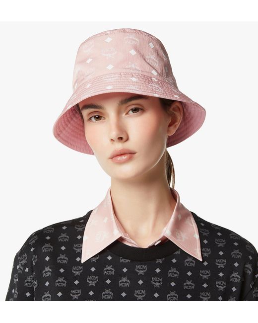 MCM Pink Reversible Bucket Hat