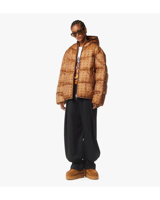 MCM Brown Monogram Ripstop Nylon Puffer Jacket for men