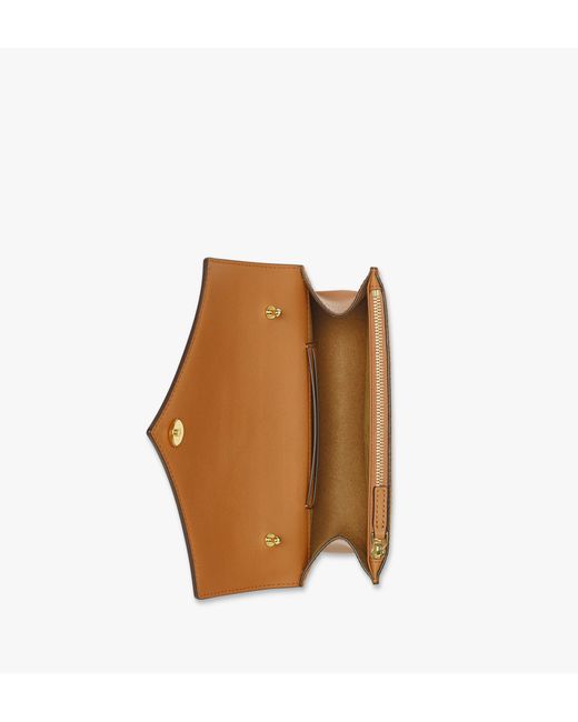 MCM Brown Diamond Shoulder Bag In Visetos Leather Mix