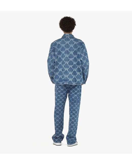 MCM Blue Lauretos Monogram Denim Jacket for men