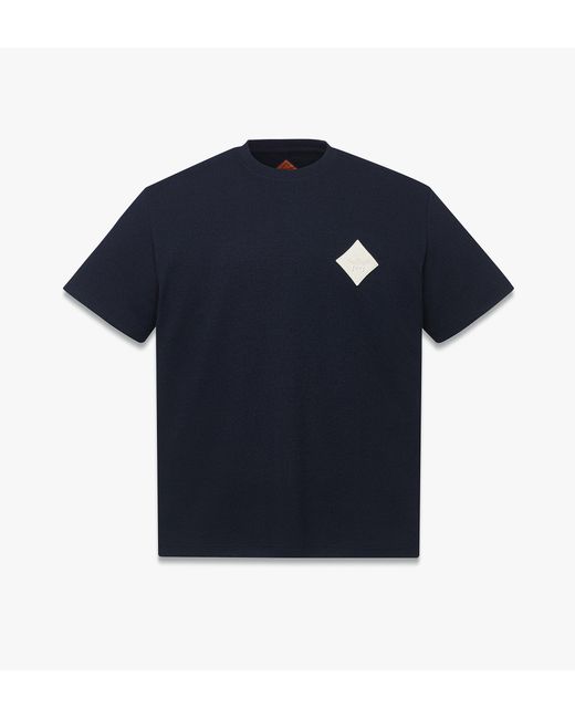 MCM Blue Logo Patch Bouclé T-Shirt for men