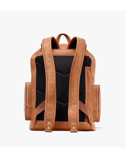 MCM Brandenburg Backpack In Monogram Leather in Cognac ...