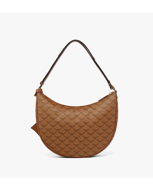 MCM Brown Himmel Ascending Moon Hobo In Lauretos