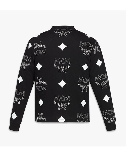 MCM Black Phenomenon+ Monogram Print Long Sleeve T-shirt for men