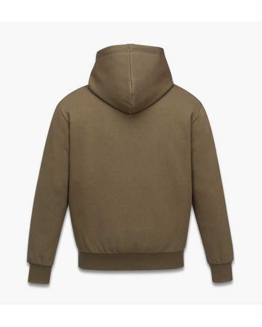 MCM Green Essential Logo Patch Ponte Hoodie for men