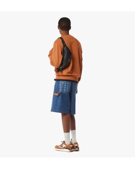MCM Blue Bum Bag In Visetos for men