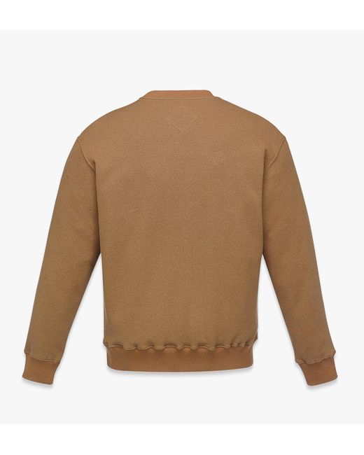 MCM Brown Logo Patch Bouclé Sweatshirt for men