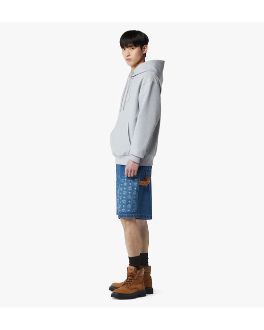 MCM Gray Disco Patch Ponte Hoodie for men