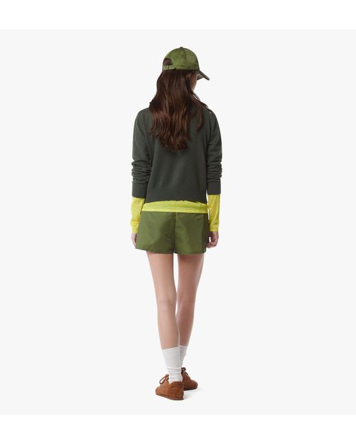 MCM Green Mega Herringbone Polo Sweater In Wool Jacquard
