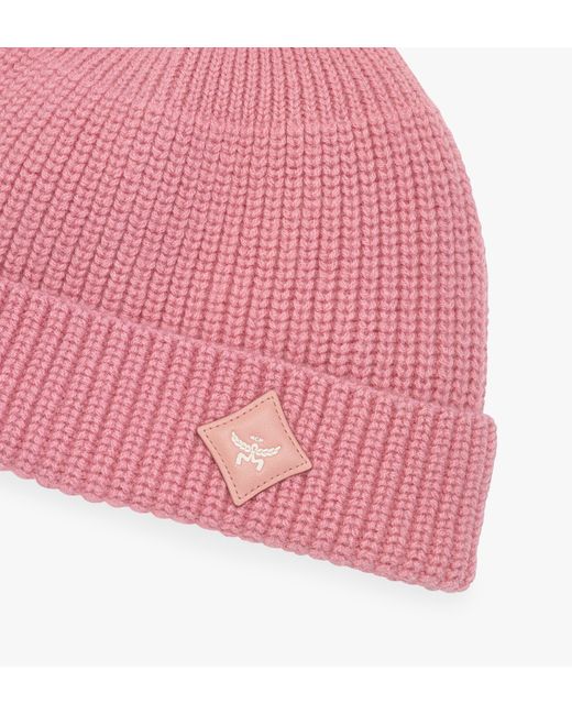 MCM Pink Essential Wool Beanie for men