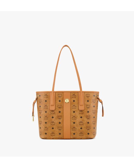 MCM Canvas Reversible Liz Shopper In Visetos in Cognac (Brown) | Lyst