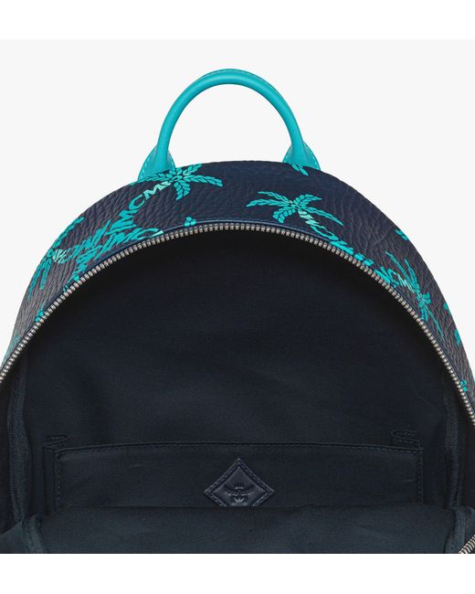 MCM Blue Stark Backpack In Gradation Palm Canvas for men