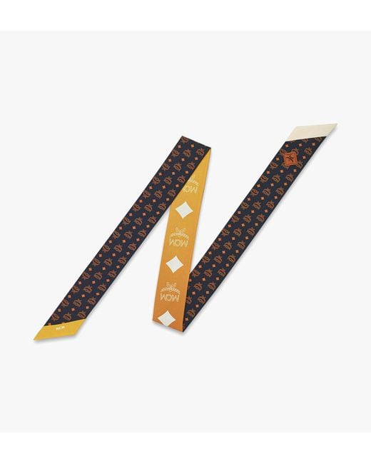 MCM Multicolor Reversible Monogram Print Petite Scarf In Organic Silk