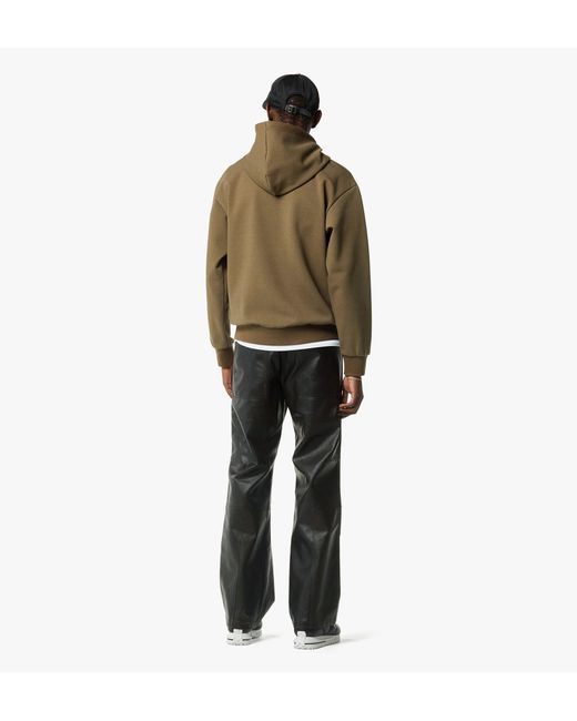MCM Green Essential Logo Patch Ponte Hoodie for men