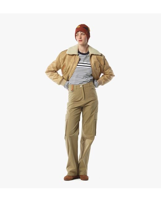 MCM Natural Aviator Jacket In Shearling And Econyl