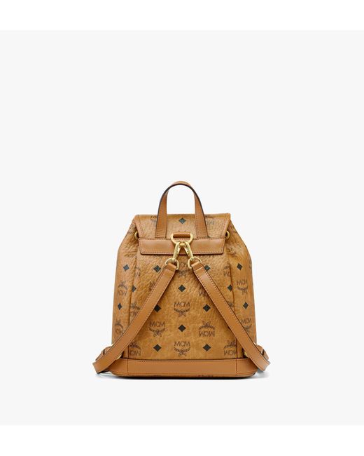 MCM Metallic Aren Drawstring Backpack In Visetos