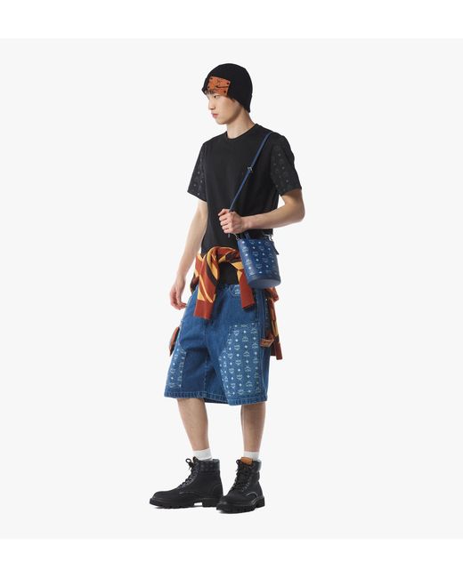 MCM Blue Aren Bucket Tote