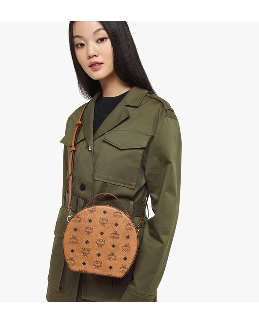 MCM Metallic Hat Box In Visetos