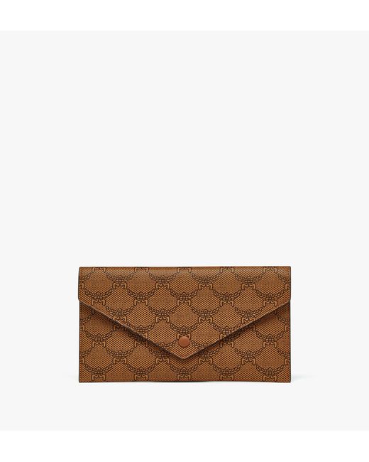 MCM Brown Himmel Continental Pouch In Lauretos