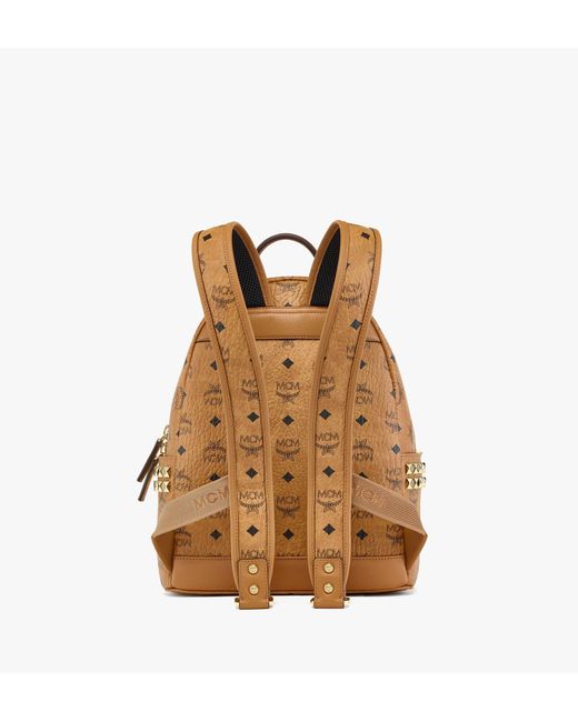 MCM Brown Stark Side Studs Backpack In Visetos for men