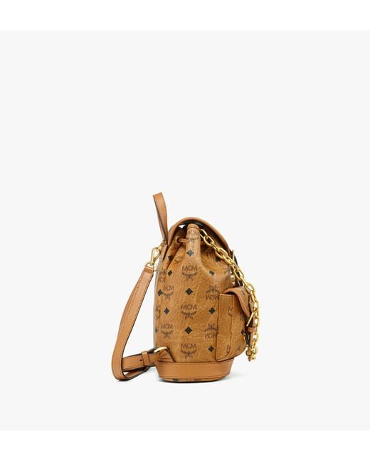 MCM Metallic Aren Drawstring Backpack In Visetos