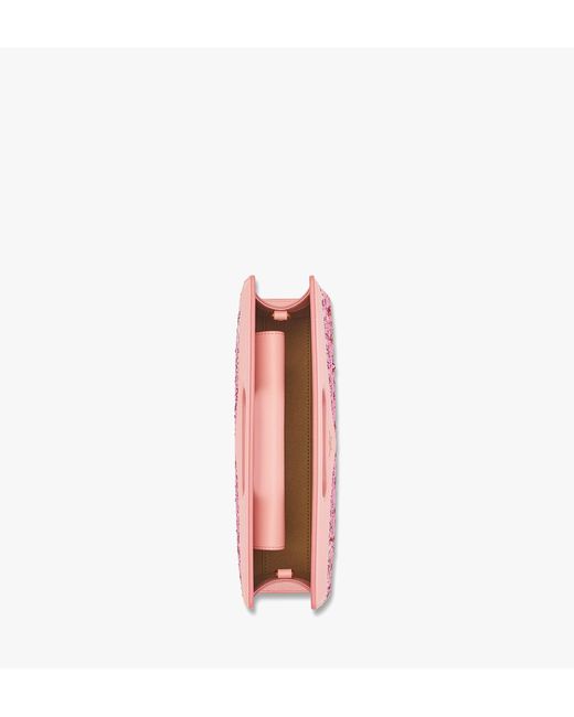 MCM Pink Diamond Bag In Sequin Lamb Leather