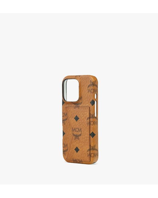 MCM Brown Iphone 16 Pro Case In Visetos for men
