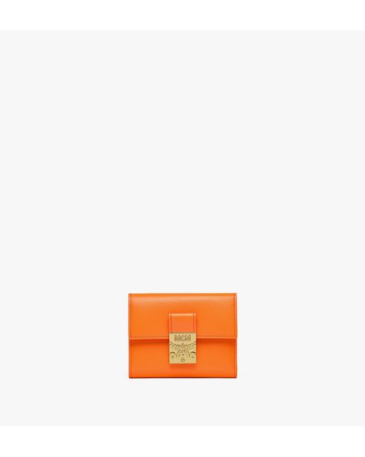 MCM Patricia Trifold Wallet In Spanish Leather in Orange Lyst