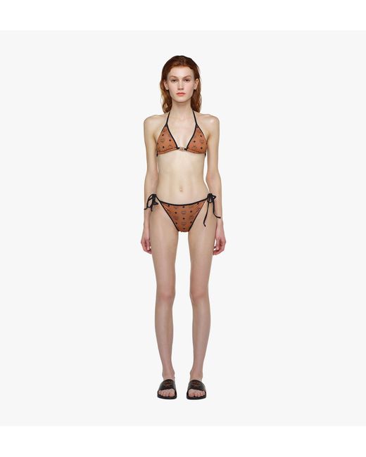 MCM Brown Monogram Print Swimsuit