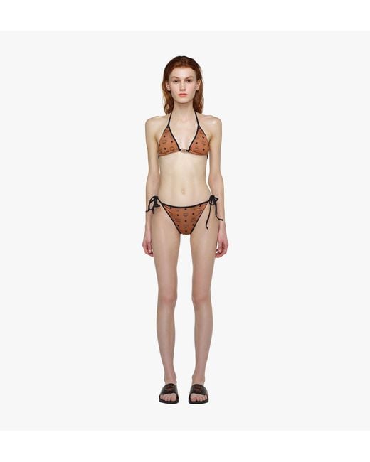 MCM Brown Monogram Print Swimsuit