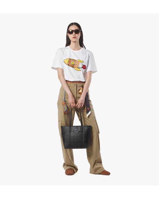 MCM Black Toni Top-zip Shopper In Visetos
