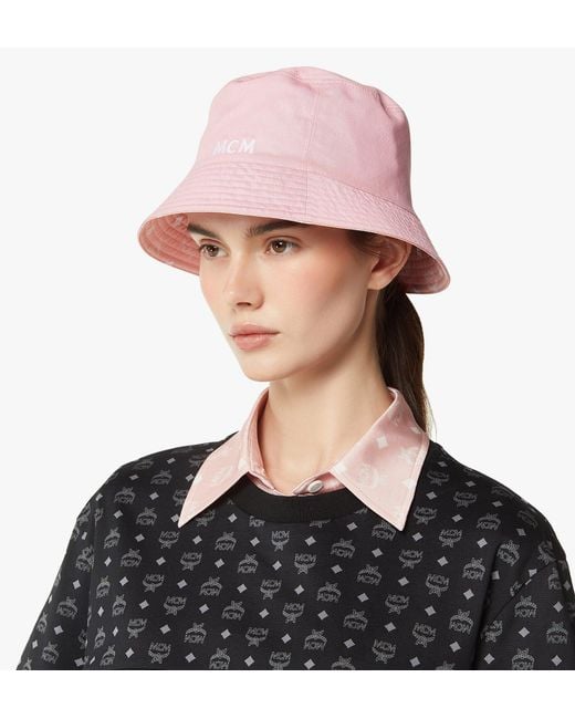 MCM Pink Reversible Bucket Hat