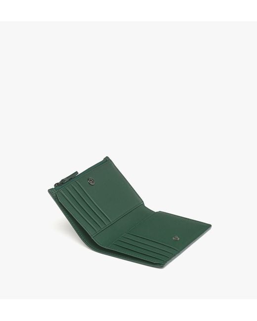 MCM Green Aren Snap Wallet In Maxi Monogram Leather for men